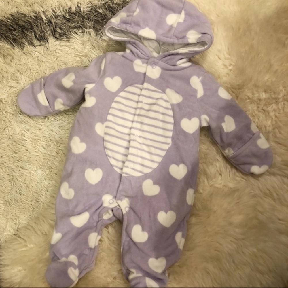 Koala baby fleece Purple Heart snowsuit hooded
